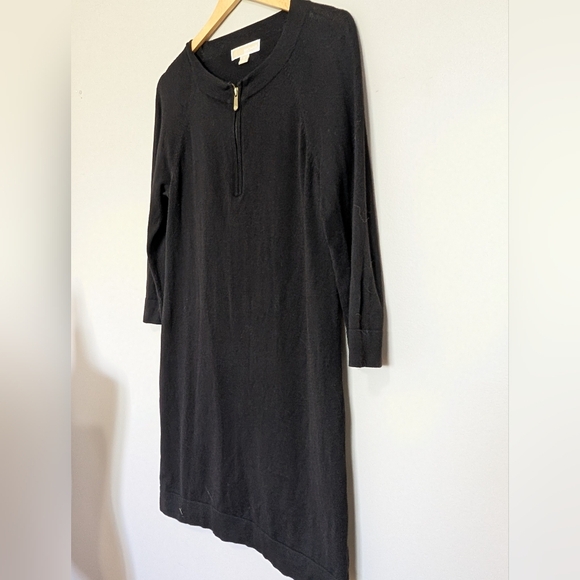 Michael Kors Black Knit Sheath Dress with 3/4 Sleeves Medium - Picture 4 of 10
